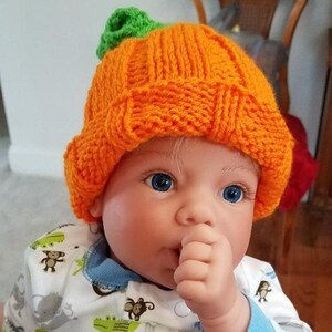 Cute Pumpkin Hat - Knitted - 3-12 Months