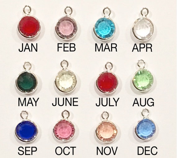 12 peaces total Real Crystal Birthstone Charm January to | Etsy