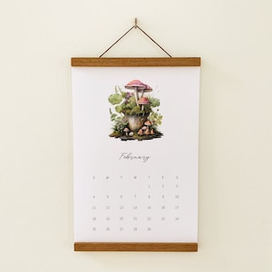 Cottagecore mushrooms calendar 2024, mushroom aesthetic, mushroom cottagecore image 1