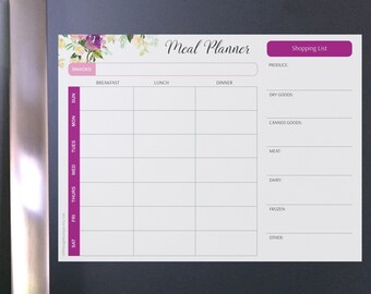 Magnetic fridge menu plan, meal plan fridge, fridge meal plan, menu fridge planner, menu planner fridge, fridge menu planner, magnetic menu