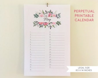 Perpetual Calendar Customized | Perpetual Calendar Printable