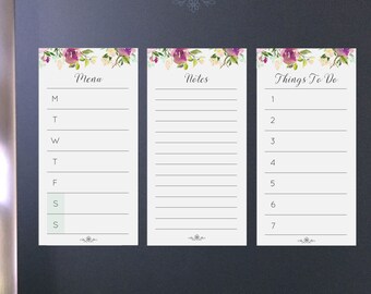 Magnetic home command center set of 3 with chore list, menu planning board & reusable notepad. From the Regency Petite Collection