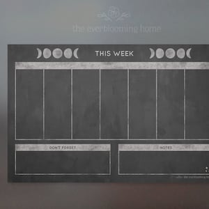 Chalkboard menu for your kitchen | Chalkboard weekly calendar from the Starry Night Chalkboard Collection