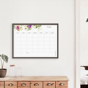 Dry Erase Framed Calendar Command Center | 24x18 Wall Calendar Picture Frame