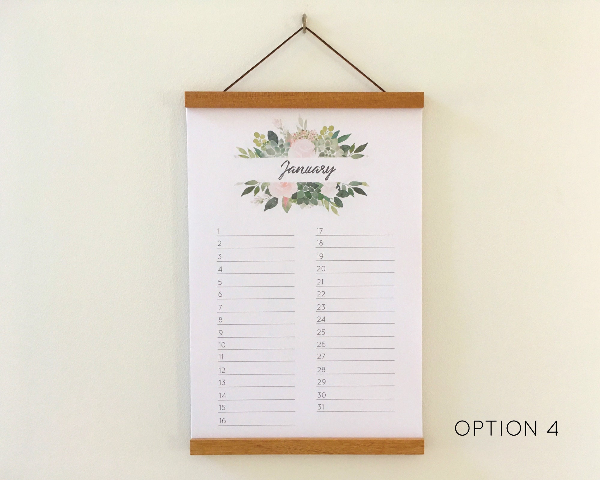 Perpetual Calendar Perpetual Birthday Wall Calendar 11x17 Etsy