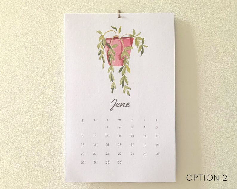 2024 Calendar Wall House Plant Calendar 2024 Minimal Watercolor Calendar image 6