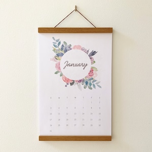 2021 Wall Calendar Watercolor Hanging Calendar Etsy wall hanging calendar 2021