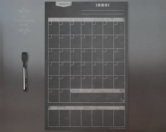 Chalk board magnetic calendar for your kitchen | Vertical dry erase magnet from the Starry Night Chalkboard Collection