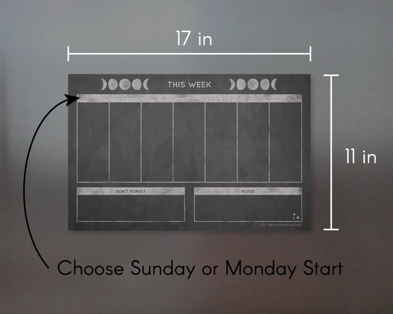 Chalkboard Menu for Your Kitchen Chalkboard Weekly Calendar - Etsy