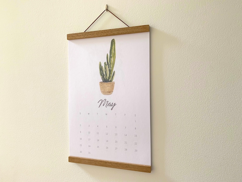 2024 Calendar Wall House Plant Calendar 2024 Minimal Watercolor Calendar image 3