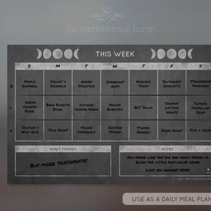 Chalkboard Menu for Your Kitchen | Chalkboard Weekly Calendar From the ...