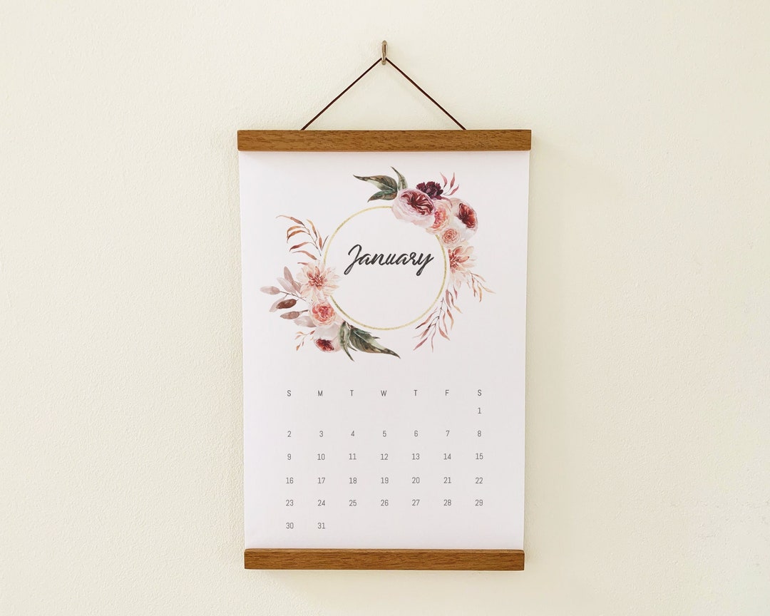 Boho Aesthetic Calendar for Wall, Boho Calendar 2025 2026, Elegant
