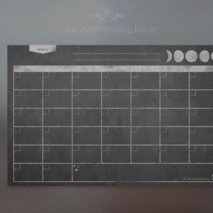 Magnetic chalkboard moon calendar | Dry erase perpetual moon calendar from the Starry Night Chalkboard Collection