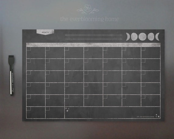 Magnetic Chalkboard Moon Calendar Dry Erase Perpetual Moon Calendar From  the Starry Night Chalkboard Collection - Etsy
