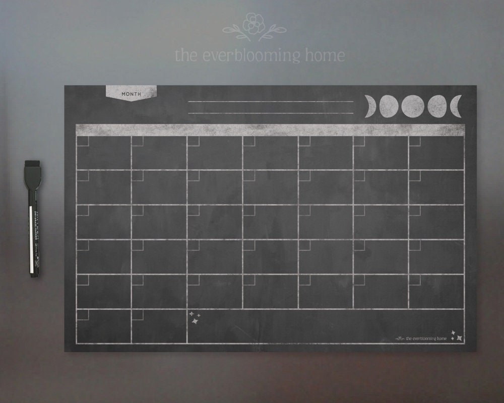 Die-Cut Magnets Chalkboard Calendar Months 6Pk 