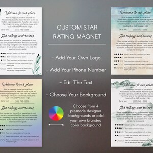 Custom vrbo rating magnet, vrbo templates, 5 star reviews, vrbo review, vrbo rating