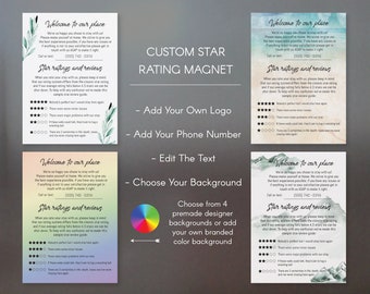 Custom vrbo rating magnet, vrbo templates, 5 star reviews, vrbo review, vrbo rating