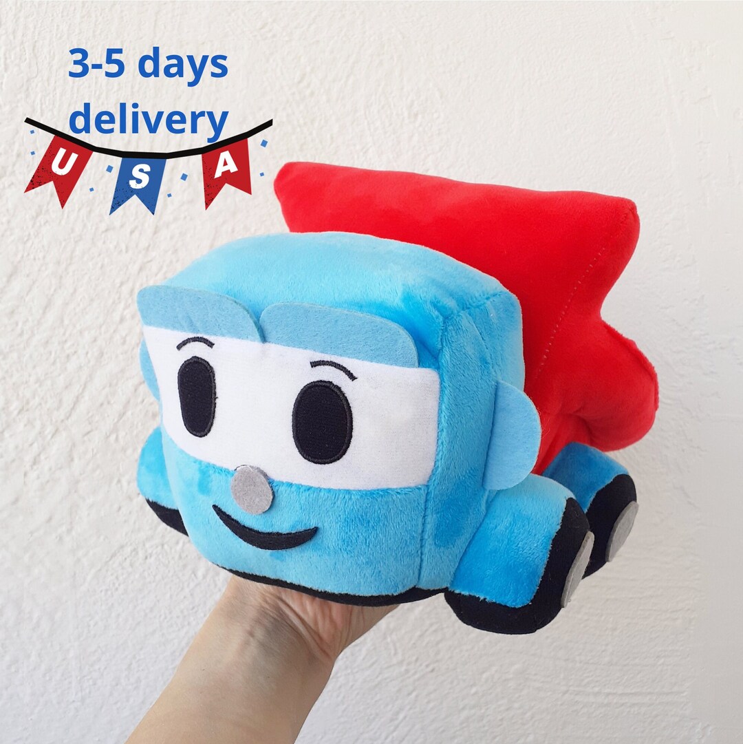 Blue and Red Truck, Plush Truck Soft Toy, Easter Gift for Boys Plush