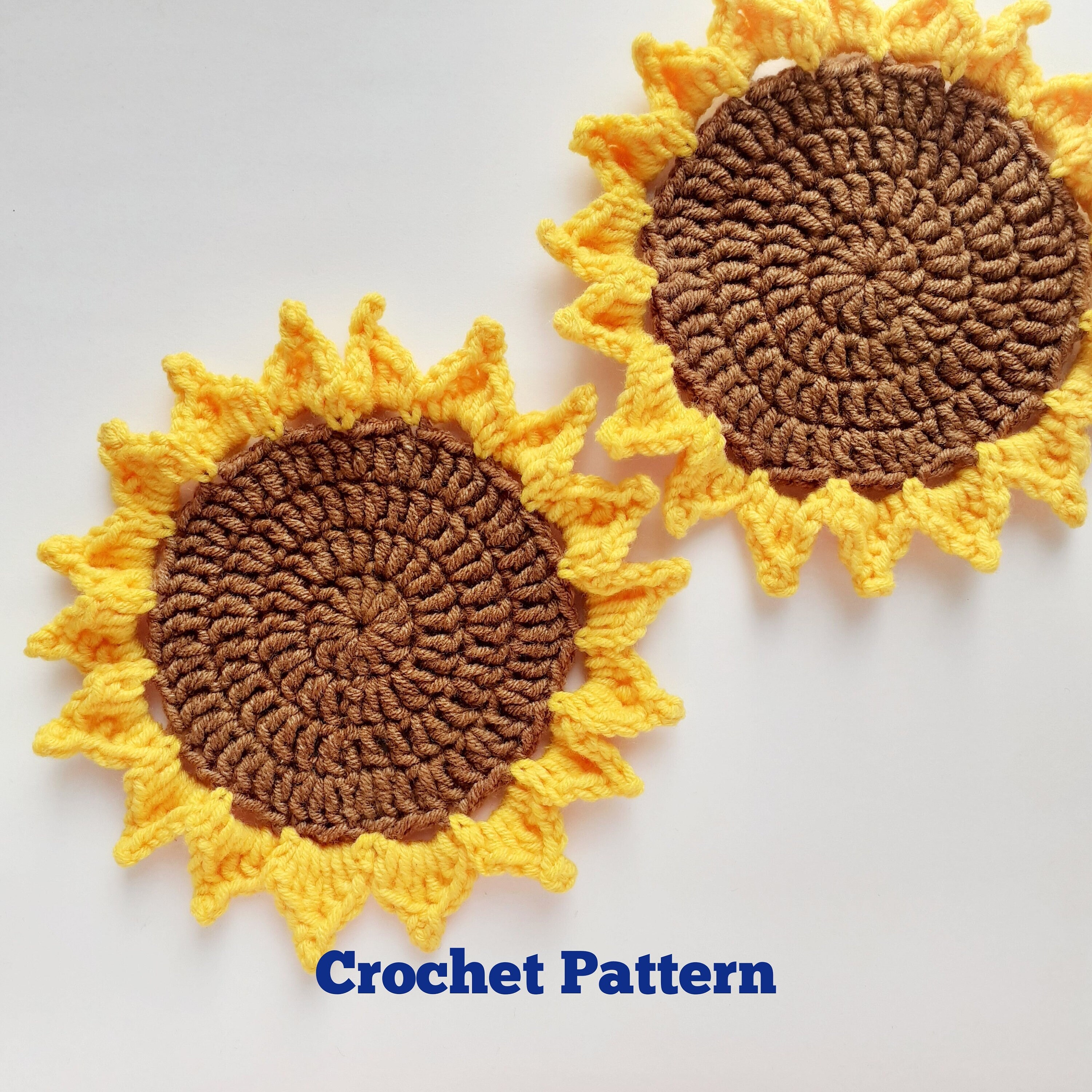 Sunflower Coasters Crochet Pattern Pdf, Summer Flowers Home Decoration ...