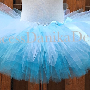 Blue and White Tulle Tutu: Ice Princess Costume, Birthday Party