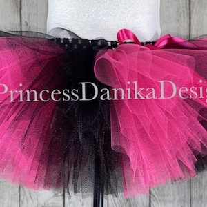 Hot Pink and Black Tutu, Halloween Witch Cosplay Costume Rave Roller Derby Festival Carnival Birthday Tutu, Kids Adult Athletic Running Tutu