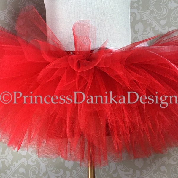 Red Tulle Tutu Skirt for Newborn to Adults -Perfect for Halloween, Parties Bridesmaids, Flower Girls, Princesses, Dance, Gifts and many more