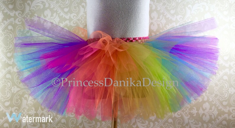 Neon Rainbow Tutu, Circus Tutu, Clown Tutu, Color Run Tutu, Rave Tutu, Adult Tutu, Fun Run Tutu, Kids Tutu, Dress Up Tutu, Halloween Tutu image 1