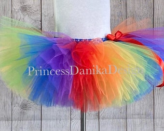 Adult Rainbow Tulle Tutu: Birthday, Dance, Halloween, Activewear, Tennis Outfit