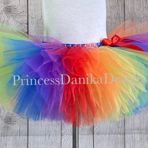 Rainbow Tutu Baby to Adults Perfect for Birthday Party Dance Wear Dress-Up Halloween Costume School Activities Activewear Runs Tennis Gift