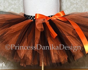 Black & Orange Tulle Tutu: Halloween Witch, Football Costume