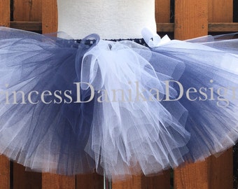 Blue and White Tulle Tutu: Nautical Party Costume