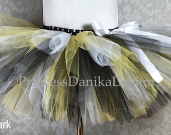 Black, Yellow & White Tulle Tutu: Party Costume, Dance Activewear