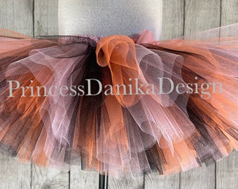 Black, Orange & Pink Tulle Tutu: Witch Halloween Costume