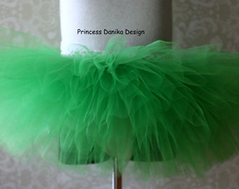 Emerald Green Tulle Tutu Skirt: Handmade Stretchy Costume