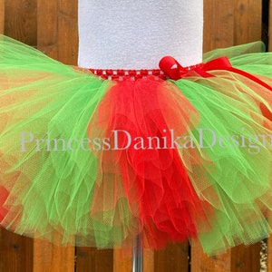 Christmas Elf Tutu: Red & Emerald Green Tulle, Party Costume