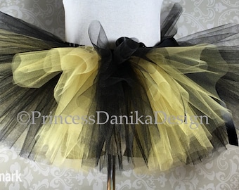 Black and Yellow Tulle Tutu: Bee Costume, Athletic Skirt