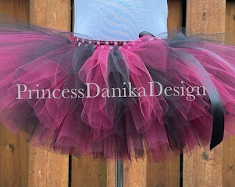 Wine and Black Tulle Tutu Skirt: Adult and Kids Party Costume