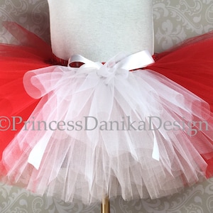 Christmas Red and White Tutu, Misses Claus Tutu, Santa Tutu, Holiday Tutu, Red Fox Tutu, Halloween Tutu, Adult and Kids Tutu, Running Tutu