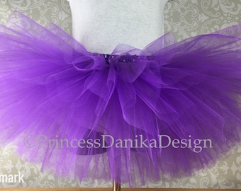 Purple Tulle Tutu: Handmade Skirt for Adults & Kids