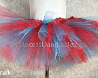 Red and Turquoise Tutu, Birthday Tutu, Halloween Tutu, Cosplay Tutu, Adult Tutu, Fun Run Tutu, Kids Tutu, Dress Up Tutu