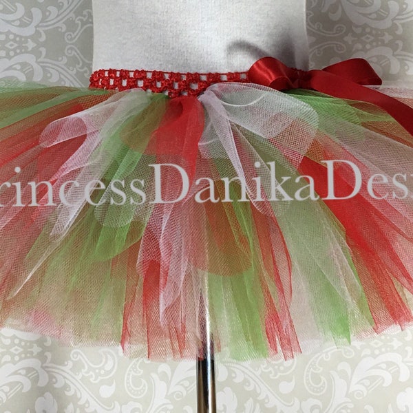 Red White and Green Tutu, Christmas Outfit, Multicolor Tutu, Cinco De Mayo Tutu, Infant/Toddler Tutu, Girls/Teen Tutu, Adult Running Skirt