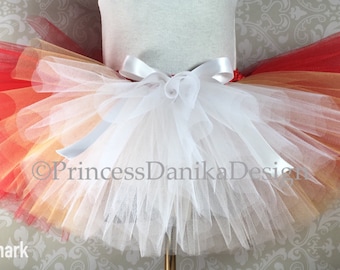 Red and White Pirate Tutu: Villain Cosplay Costume - Baby to Adult