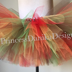 Brown Green Orange Red & Yellow Tulle Tutu, Costume Skirt for Thanksgiving Turkey Trot Runs, Sizes Baby to Adults, Athletic Tutu Skirt, Gift