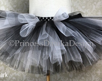 Black and White Tulle Tutu: Halloween Costume, Party Wear