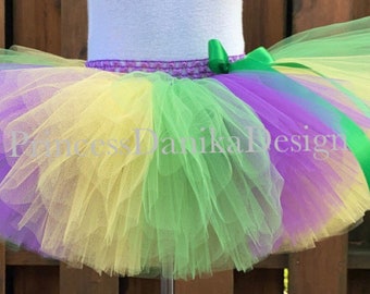 Purple Yellow Green Mardi Gras Tutu, Fat Tuesday Party Skirt, Carnival Festival Parade Cosplay Tutu, Adult Kids  Activewear Skirt Dance Gift