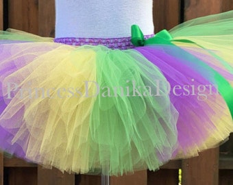Mardi Gras Tulle Tutu: Purple, Yellow, Green Carnival Skirt