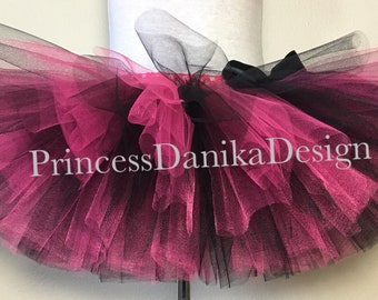 Fuchsia and Black Tulle Tutu: Halloween Witch Costume