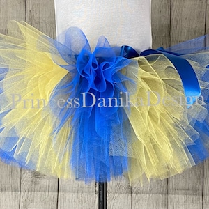 Royal Blue and Yellow Tulle Tutu: Handmade Skirt, Down Syndrome Awareness Skirt