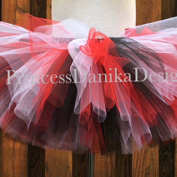 Red Black & White Pirate Costume Tutu, Perfect for Birthday Parties Halloween Dance Cosplay Sports like Running Football Baseball Kids Adult