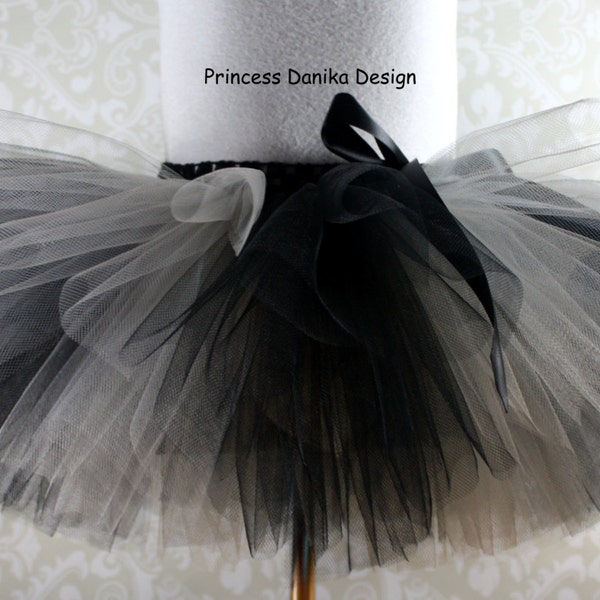 Black and Gray Tutu, Villain Tutu, Zombie Tutu, Witch Tutu, Halloween Tutu, Raccoon Tutu, Girls Kids Tutu, Adult Tutu, Running Tutu, Gift